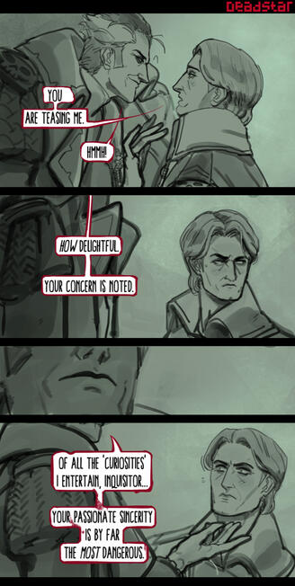 Inquisitor confrontation comic page for Warhammer 40K by D. S. Black - sequential storytelling