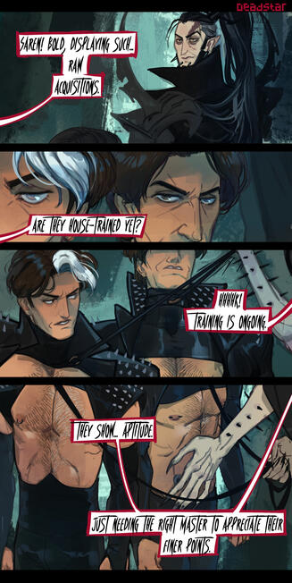 Character dialogue sequence for 40K fiction by D. S. Black - comic illustration